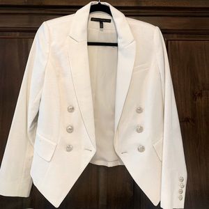 WHBM Textured White Blazer